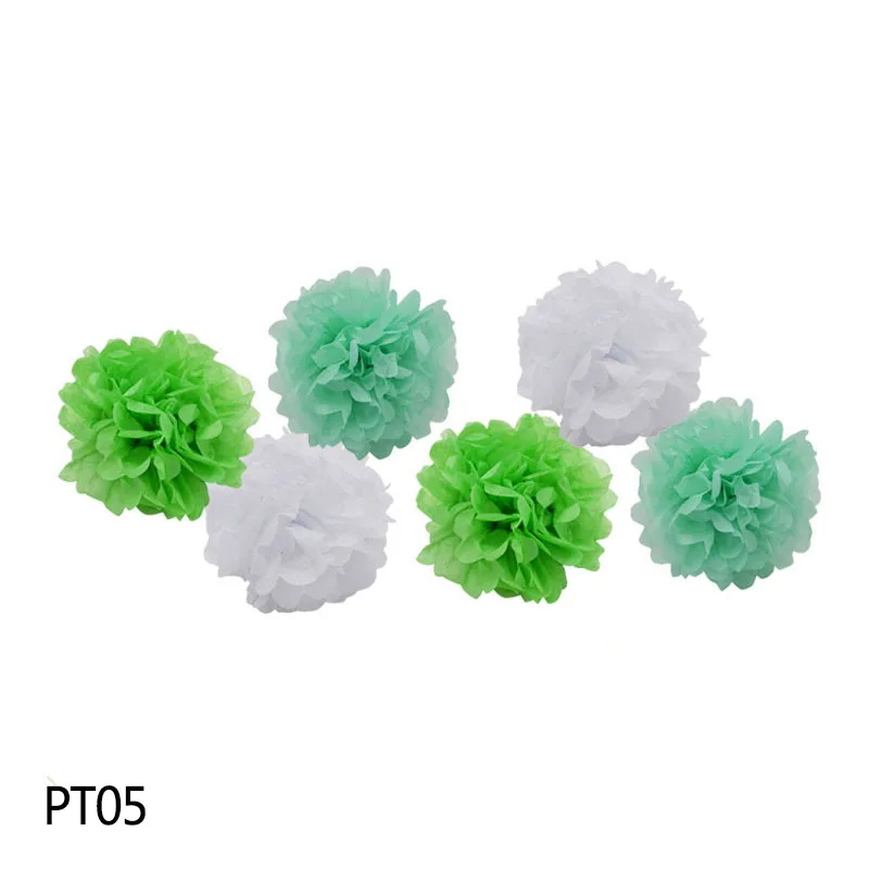 PT05 6 шт./компл. ручной работы 10 ''(25 см) ткани Бумага Pom Poms Бумага в виде цветочного шара светодиодные фонари для дома и сада одежда для свадьбы, дня рождения Рождество украшение автомобиля - Цвет: PT05