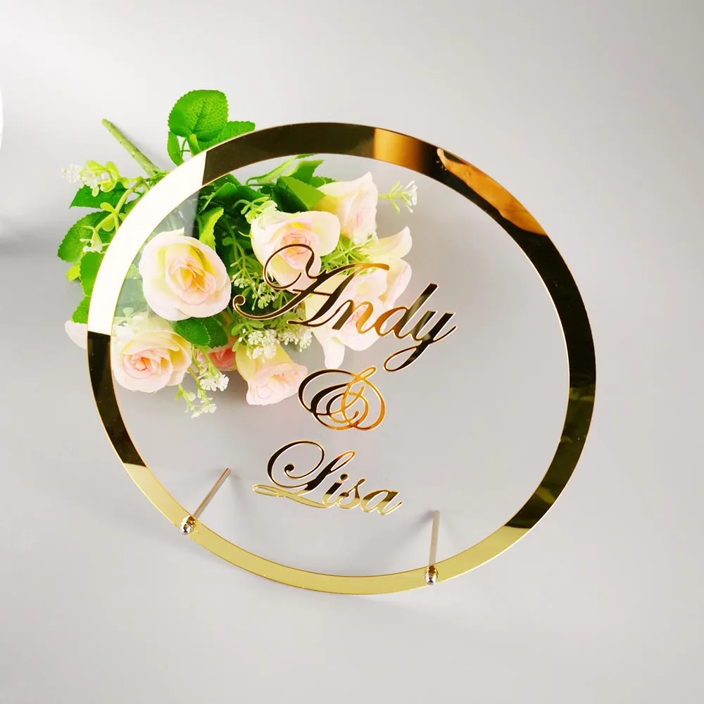 Персонализированная Свадебная зеркальная рамка с именем невесты приглашения