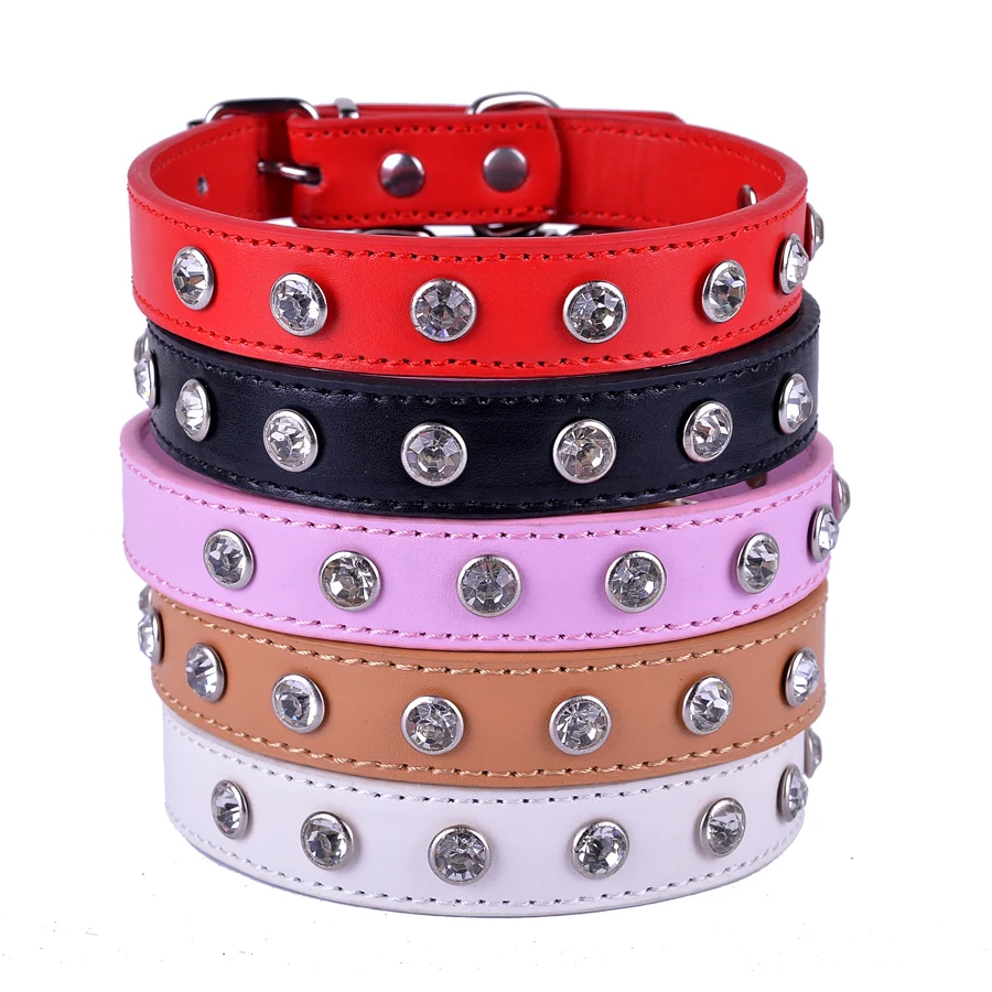 ошейники для собак все Bling Diamante Щенок Ошейник красный розовый белый черный