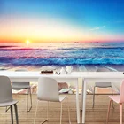 Романтический Цвет закат красивый пляж морской пейзаж фотообои для столовой Современный модный Декор для дома Фреска