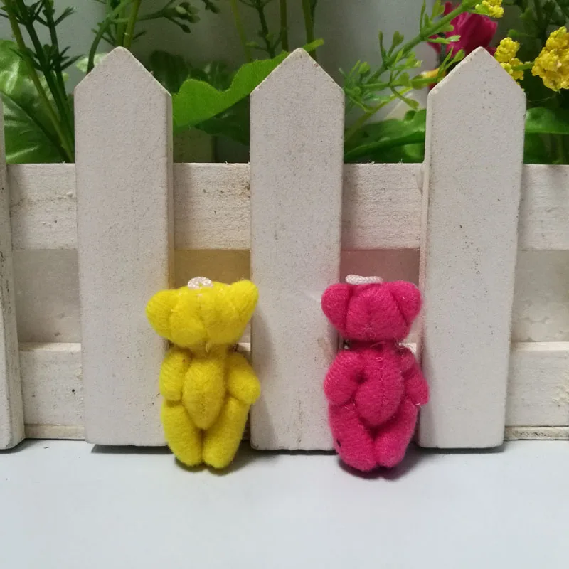 20pcs/lot Wholesale 3.5cm Mini joint bear teddy with Diamond mini plush Toy 10 colors to choose | Игрушки и хобби