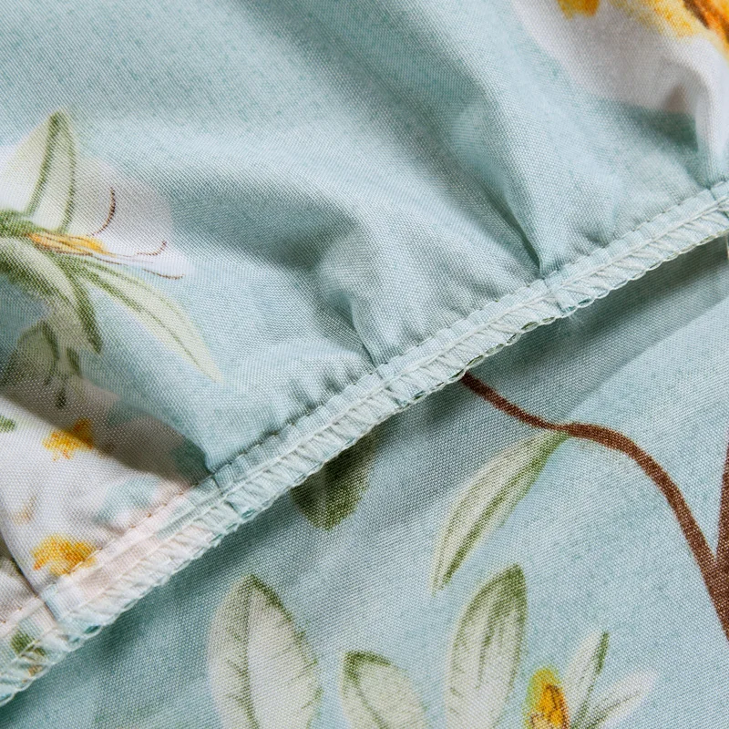 1 шт. простыня из полиэстера и хлопка в Корейском стиле с принтом плоская