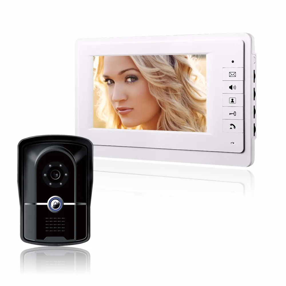 SYSD 7 inch Monitor Video Intercom Doorphone with IR Night Vision for Apartment Waterproof Camera