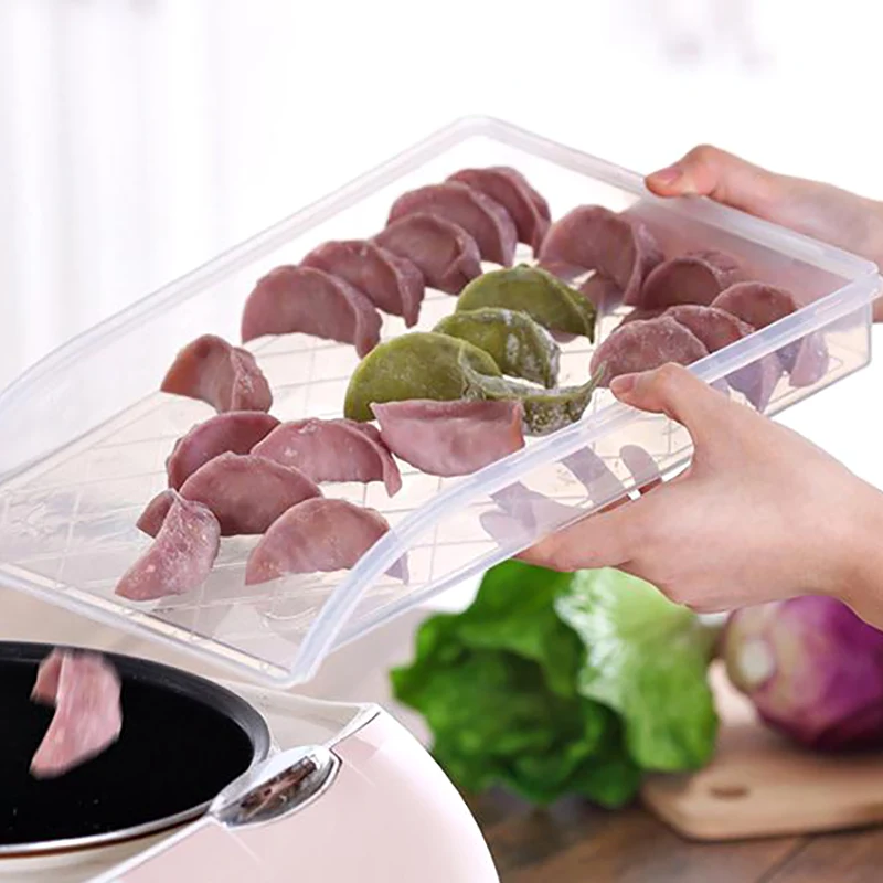 Кухонный поднос для пельменей, дома, замороженные пельмени, коробка для холодильника, коробка для хранения свежих продуктов, коробка для хранения морозильной камеры, прозрачный Органайзер