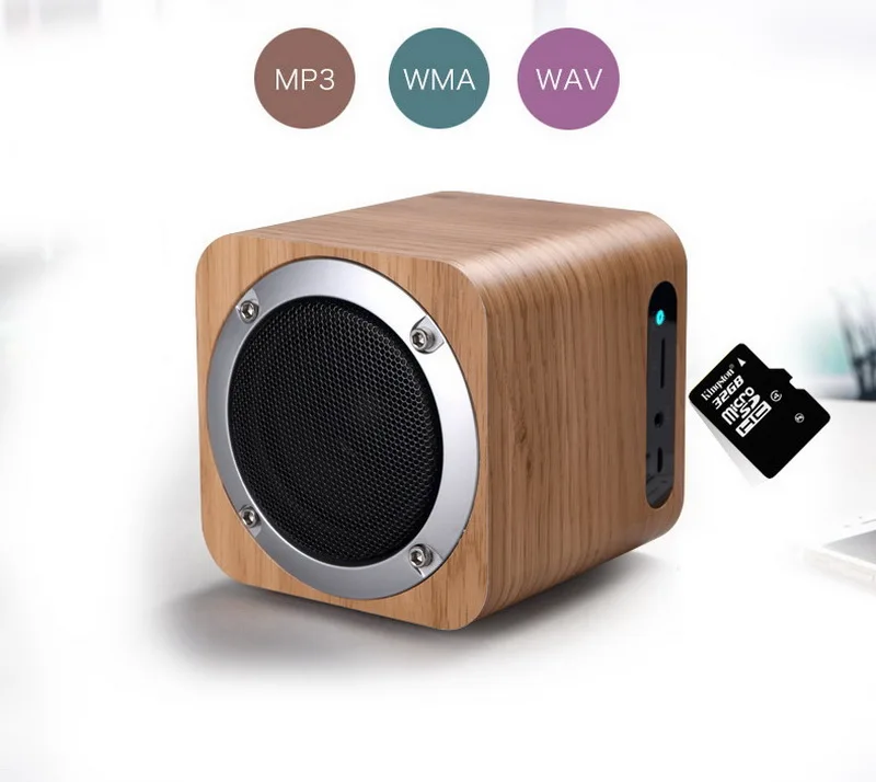 Мини Bluetooth динамик деревянный звуковой ящик беспроводной портативный динамик s TF карта MP3 плеер Детский Рождественский подарок стерео наружный бумбокс