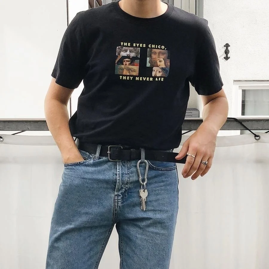 HAHAYULE JBH художника глаза с веселым принтом хлопковая футболка для мужчин и женщин