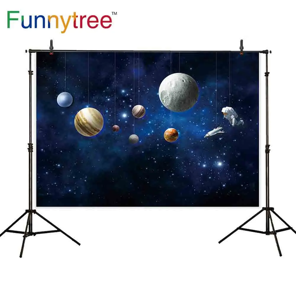 

Funnytree photography background planet astronaut universe children birthday photographic backdrop photocall photophone shoot