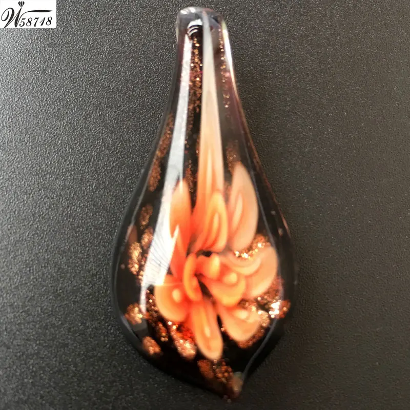 Бесплатная доставка модные украшения 18x33 мм лэмпворк стеклянные цветы в форме