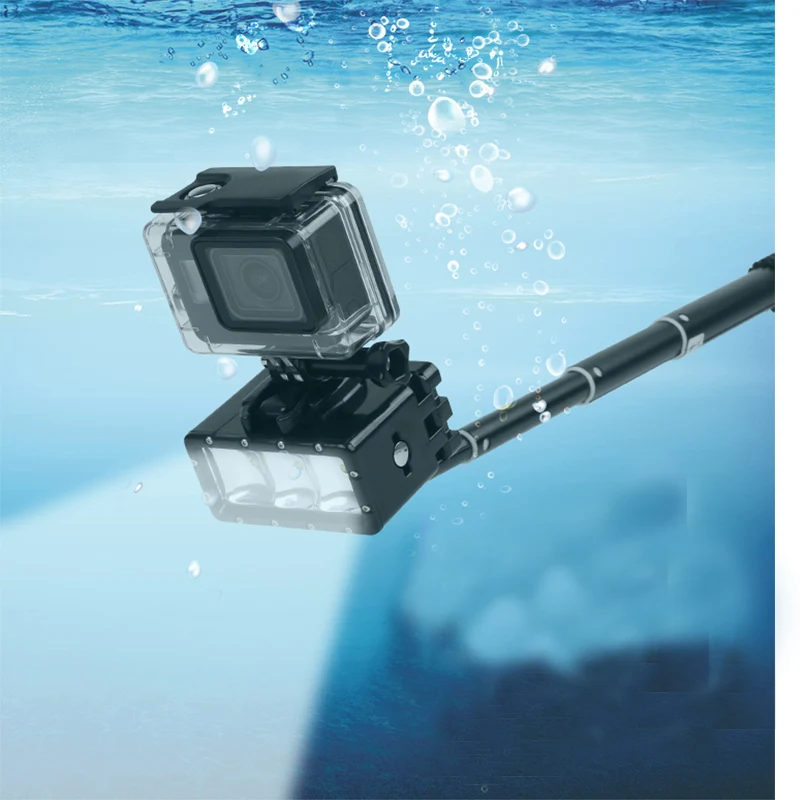 Водонепроницаесветильник светодиодная вспышка для камеры GoPro Hero 7/6/5/4 Session SJCAM XiaoYi