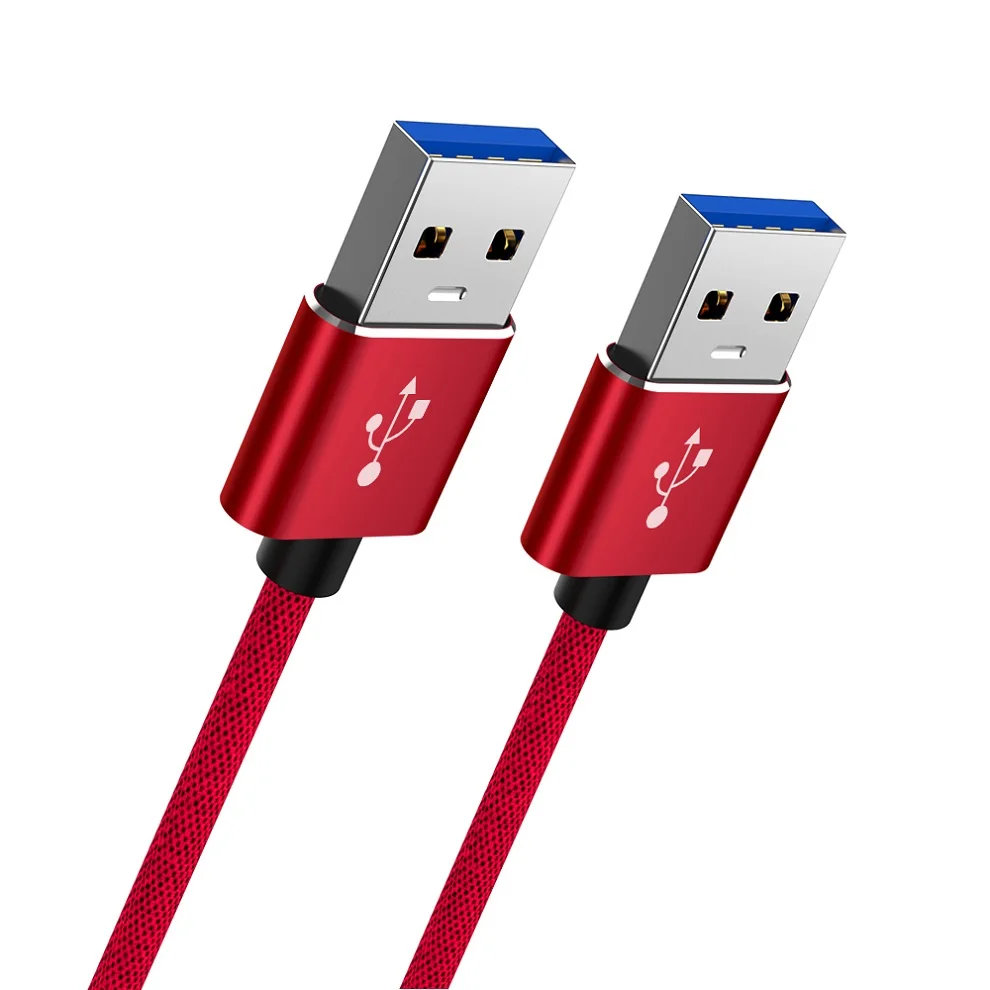 1 м USB-USB кабель Тип A папа-папа USB 2,0 кабель-удлинитель для радиатора жесткого диска Webcom USB 2,0 кабель удлинитель провода - Цвет: Красный