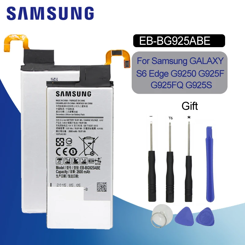 Аккумулятор для samsung G925 EB-BG925ABE 2600 мАч для samsung Galaxy S6 Edge G925FQ SM-G925F G925A Сменный аккумулятор для телефона