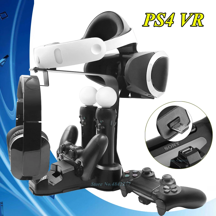 PS 4 VR джойстик зарядное устройство зарядная док станция игровая гарнитуры