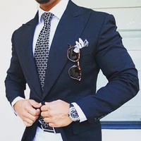 2017 latest coat pant design navy blue slim fit men suit casual blazer groom tuxedo custom groom jacket 2 piece suits masculino
