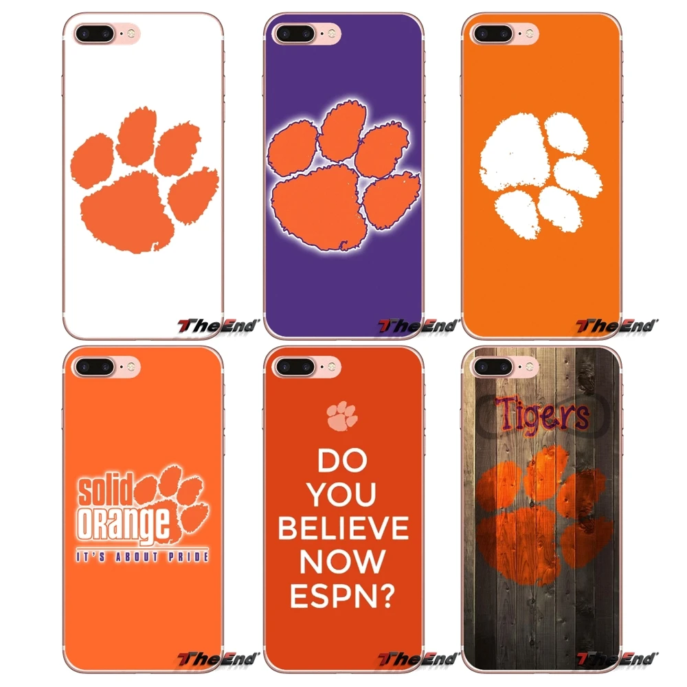 Чехол из ТПУ для iPhone X 4 4S 5 5S 5C SE 6 6S 7 8 Plus Samsung Galaxy J1 J3 J5 J7 A3 A5 2016 2017 football champions Clemson Tigers|tpu