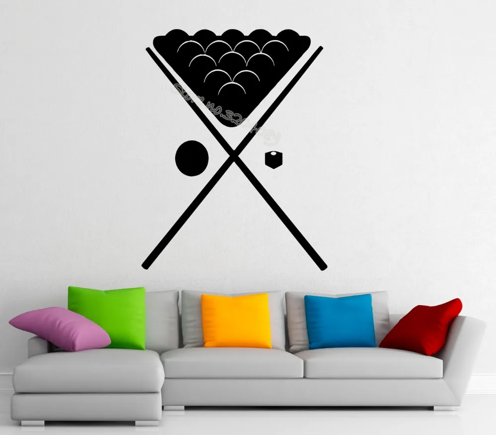 Наклейки на стену в виде бильярдного бассейна снукер Спортивная интерьерная