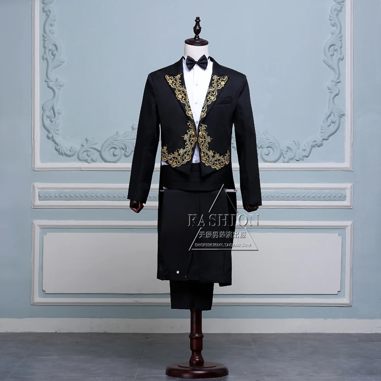 Новинка 2018 мужской смокинг Паркетный костюм певец хор проводник сценические