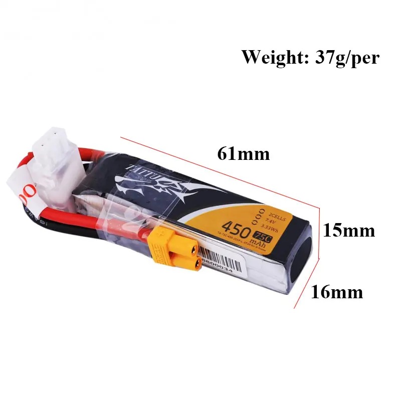 450mah TATTU GENSE OVONIC Lipo батарея FPV очистка RC Автомобильные батареи со склада в