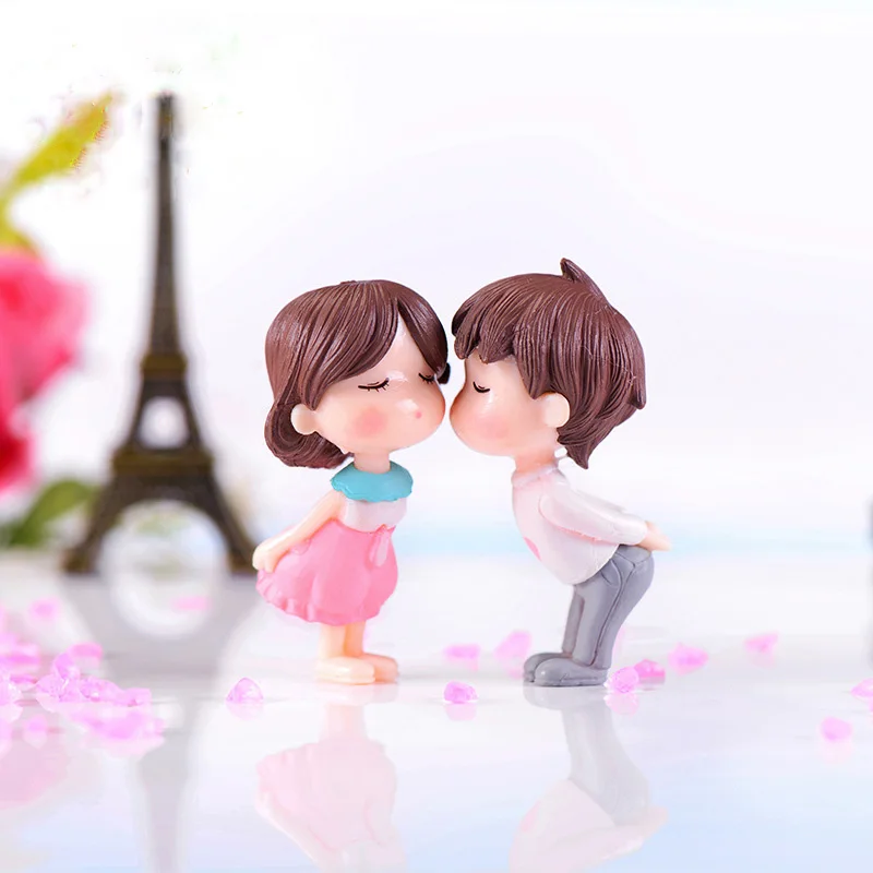 2 шт. статуэтки для влюбленных поцелуи мальчик девочка свадебная кукла миниатюры