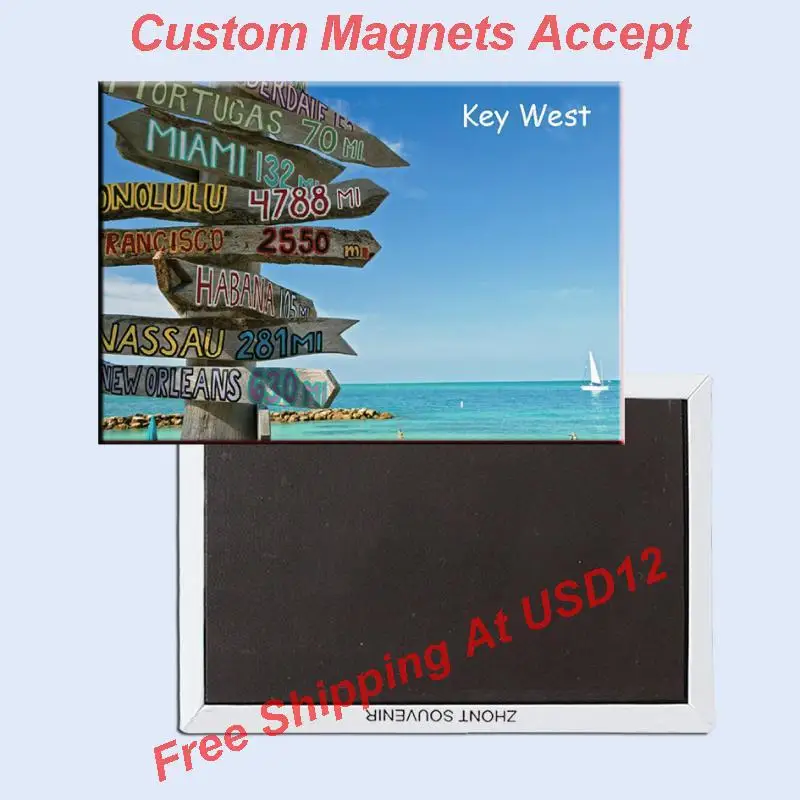 Key West Travel USA дорожные магниты в подарок 78*54 мм Соединенные Штаты сувенир магнит на