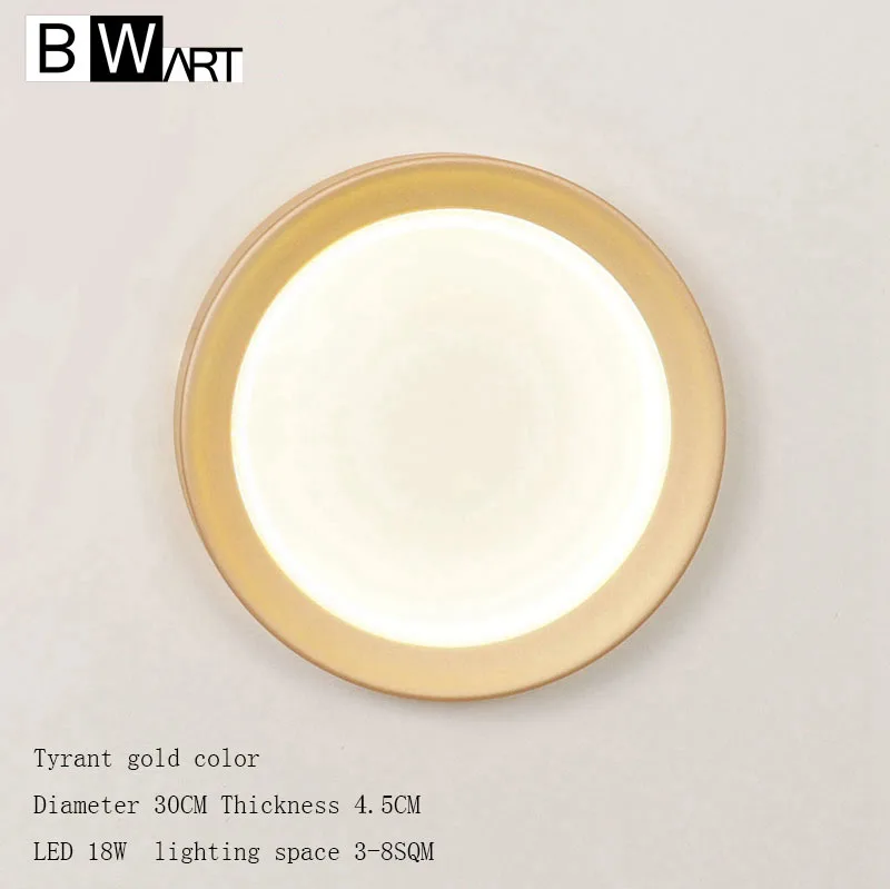 Tyrant gold D30CM BWART, современный светодиодный настенный светильник для гостиной, спальни, детской комнаты, светильник, золотой скраб, алюминиевая круглая настенная лампа - Цвет абажура: Tyrant gold D30CM