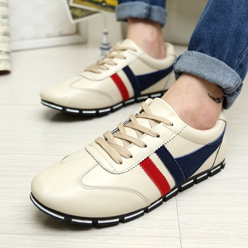 NEW fashion men sneakers flat shoes PU leather Casual breathable male size 39-44 | Спорт и развлечения