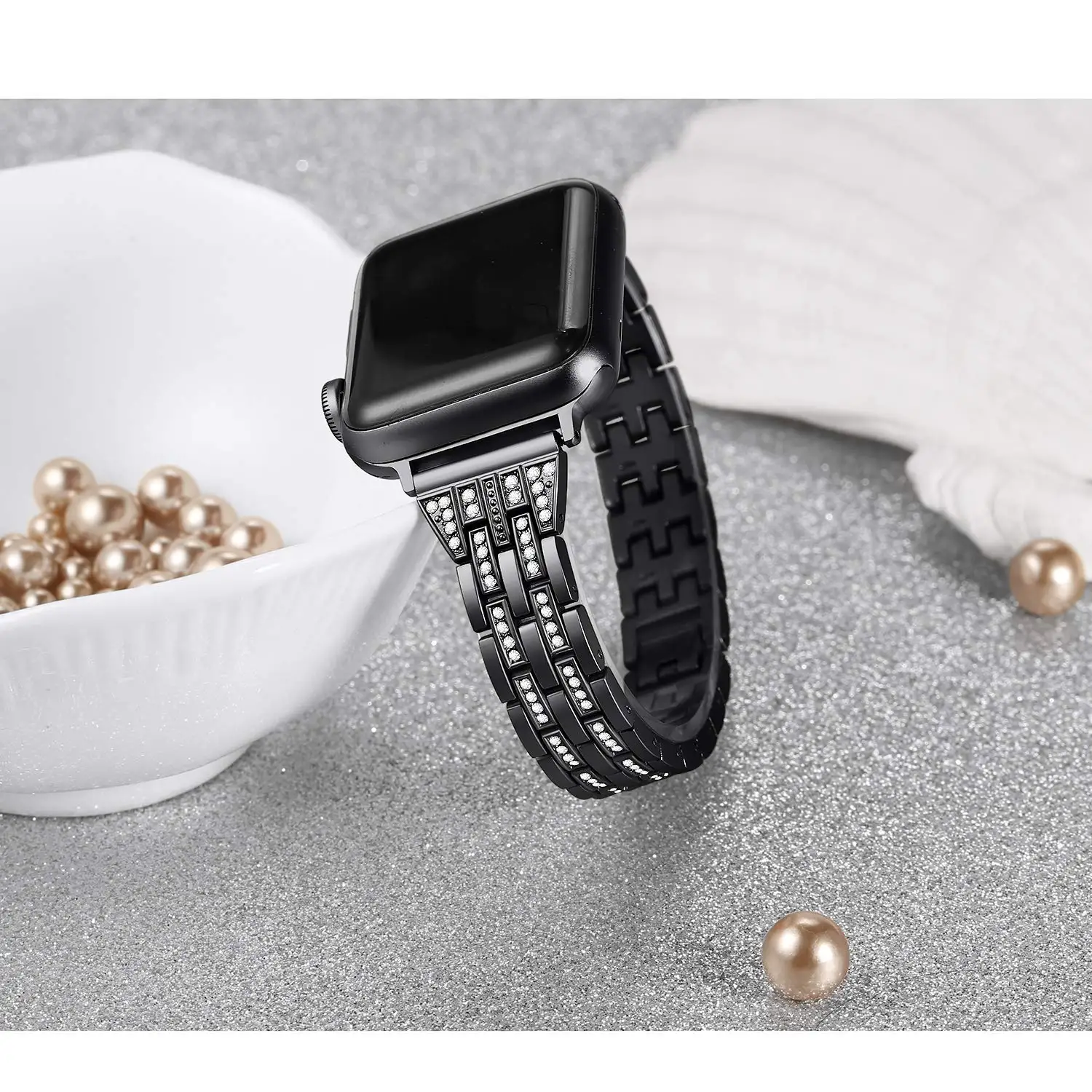 Роскошное украшение Бриллиантовая Band для Apple Watch 38 40 мм/42 44 мм браслет женский