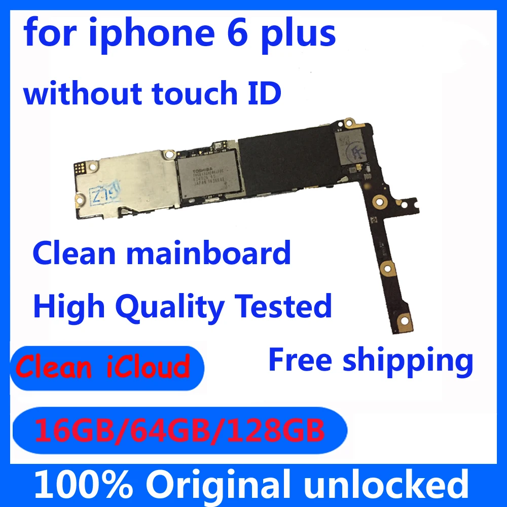 

Clean icloud motherboard for iphone 6 plus 6p 16gb 64gb 128gb IOS System mainboard without touch ID Top quality logic board