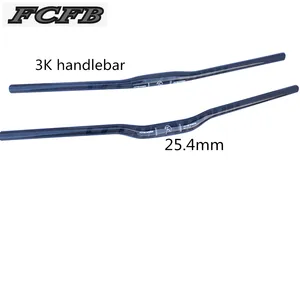 FCFB черный MTB углеродный велосипедный Руль 25,4 углеродное волокно ручки для горного велосипеда плоский руль подъемная ручка 3K 380-700 мм