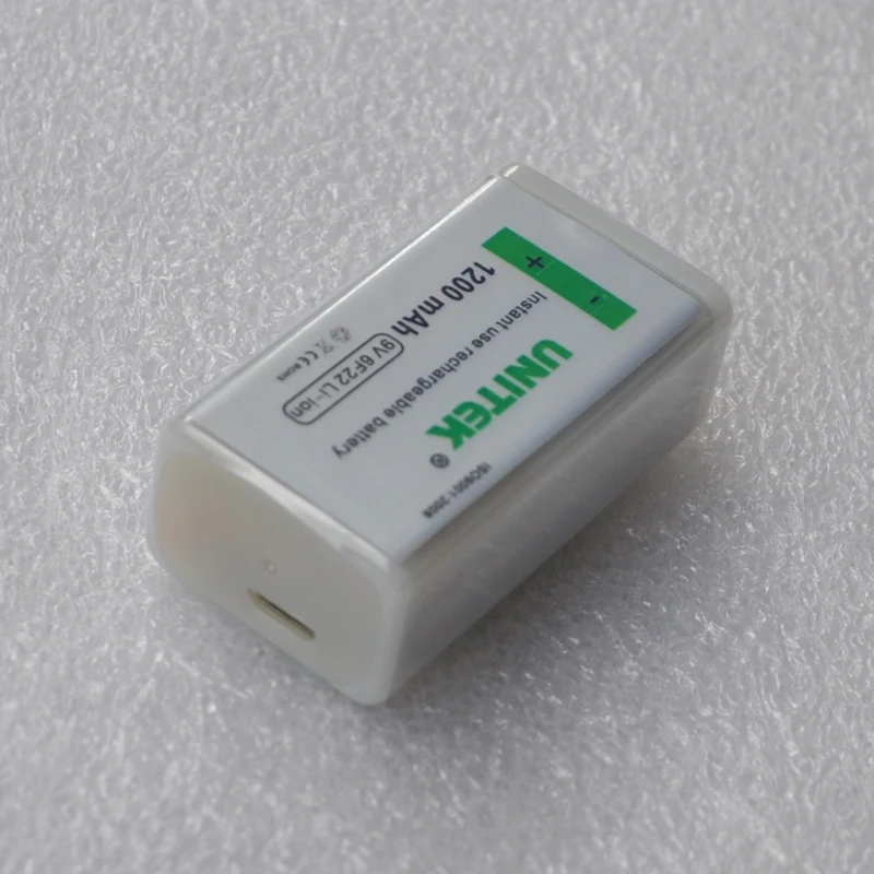 UNITEK USB 9V rechargeable battery 1200mAh lithium ion li cell for wireless microphone Guitar EQ smoke alarm multimeter | Электроника
