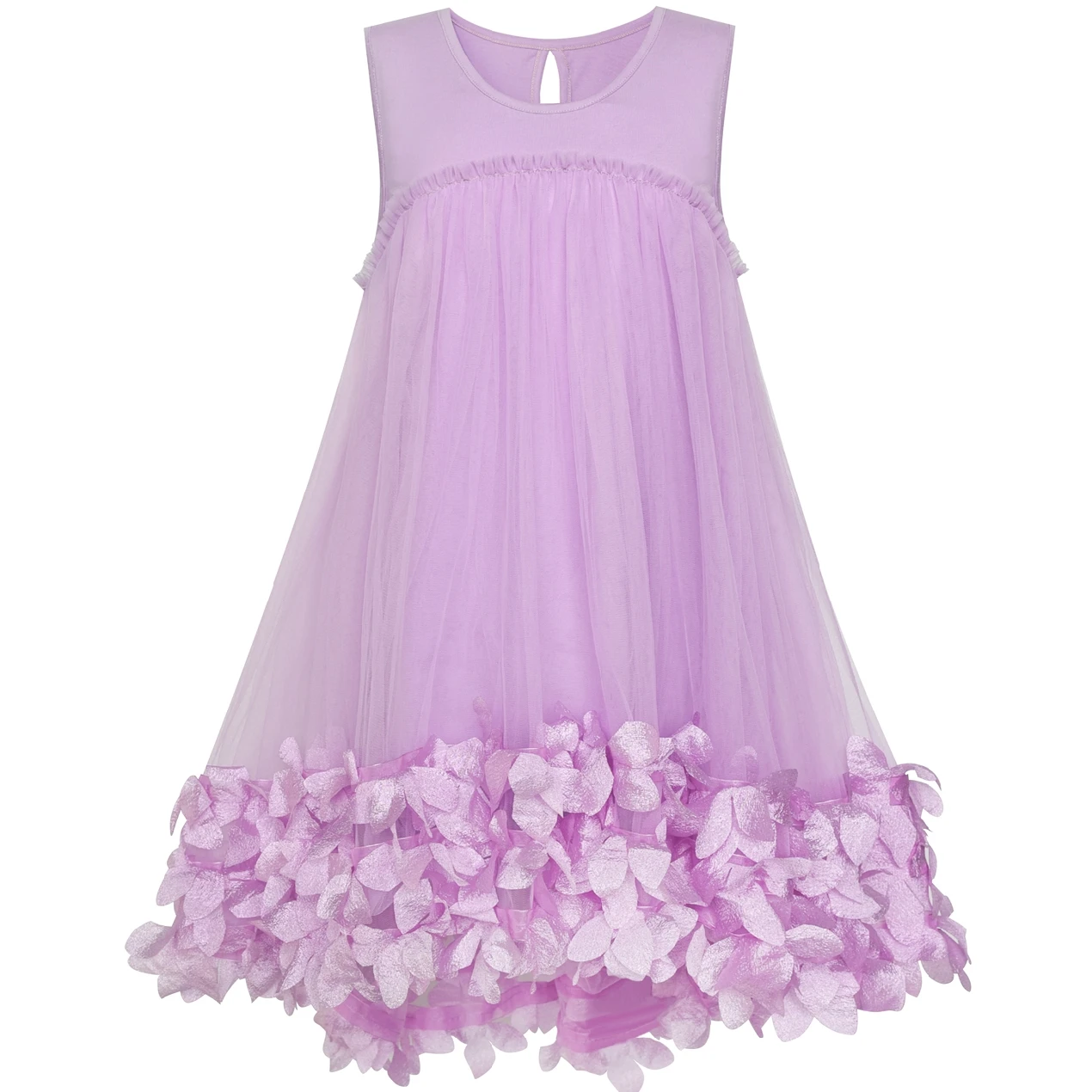

Girls Dress A-line Cute Handbag Purple Princess Sundress Cotton 2020 Summer Wedding Party Dresses Kids Clothes Pageant Vestidos