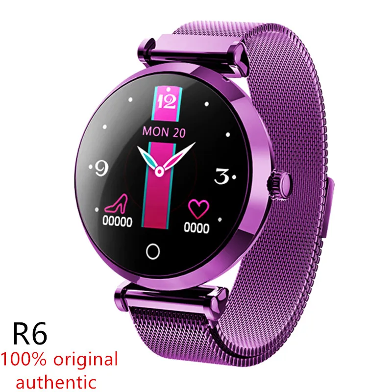 Умные часы R6 нового образца 2019 года IP67 для женщин с браслетом, спортивным фитнес-трекером, мониторингом сердечного ритма и артериального давления, Bluetooth PK B80 on.