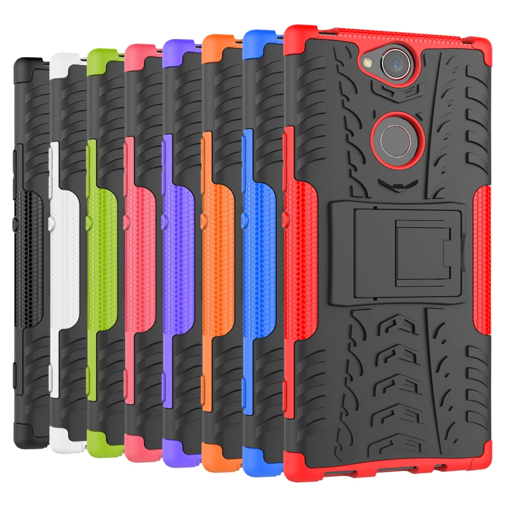 For Sony Xperia XA2 Plus Case Hybrid TPU + PC Armor Hard Silicone with Stand Cover Dual Phone Bag | Мобильные телефоны и