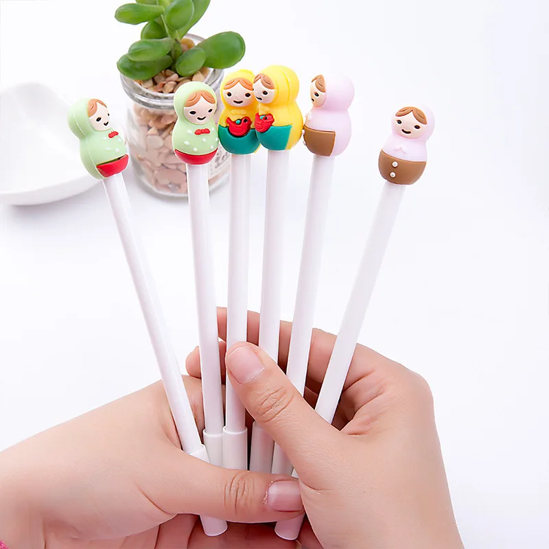 4 шт. креативная русская кукла гелевая ручка Kawaii шариковые ручки набор