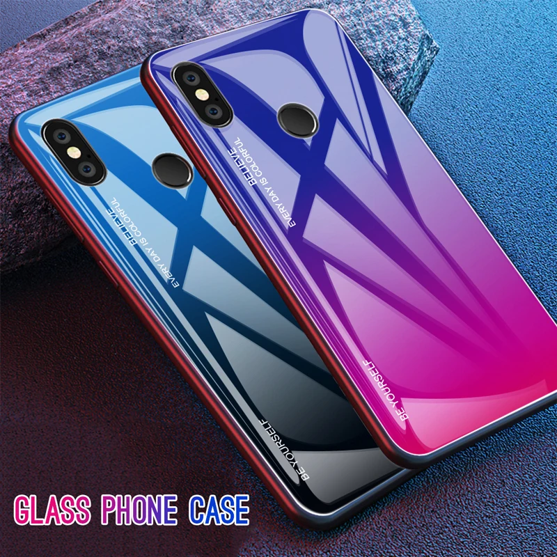 Чехол из закаленного стекла для Xiaomi Redmi Note 7 6 Pro 5 6A Mi 8 A2 Lite противоударный |
