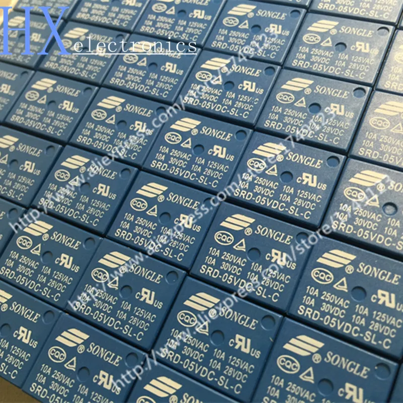 Бесплатная доставка 10 шт. SRD 05VDC SL C 5VDC 10A реле мощности PCB тип T73 5V 5 футов Новый и