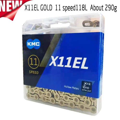shippingkmc x8 x9 x10 x10sl x9sl x11sl велосипедные; большие размеры 9, 10, 11, s Золотой Горный Дорожный велосипед и sram, 7, 8, 9, 10, 11/116l/скорость цепи - Цвет: X11ELgold11S 116L