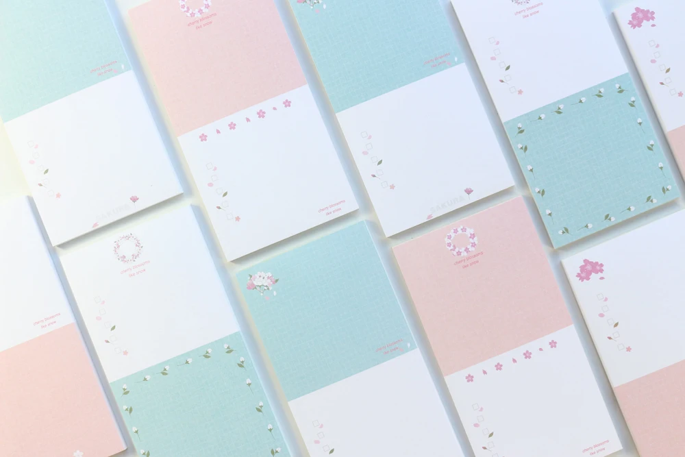 Domikee Милый Мультфильм Cherry blossom тема Офис Школа memo pad набор канцелярские принадлежности, конфеты студентов блокнот, 30 шт