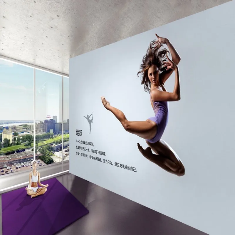 Dropship Colomac White Wallpaper Modern Minimalist Dance Studio Ballet Yoga Hall 3d Wall Murals Papel Mural | Обустройство дома