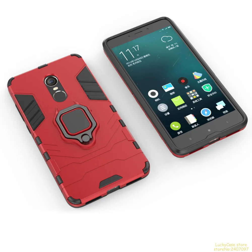 Ring Stand Hybrid Armor Phone Case For Redmi Note 4X fundas Silicone TPU + Hard PC Cover coque etui cases |