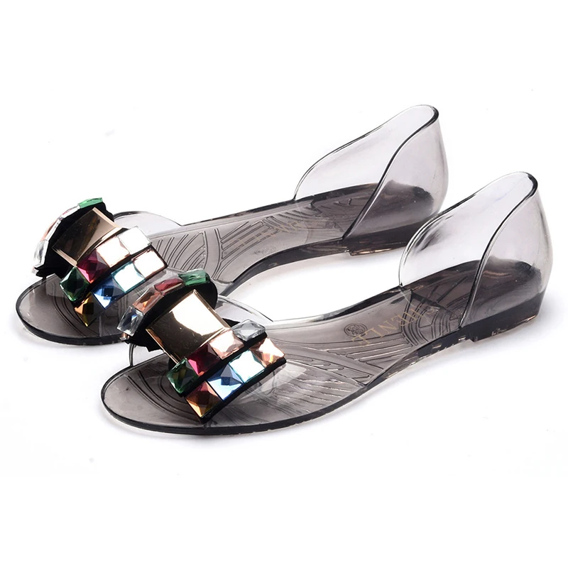Женские летние сандалии Новое поступление Прозрачная женская обувь с открытым