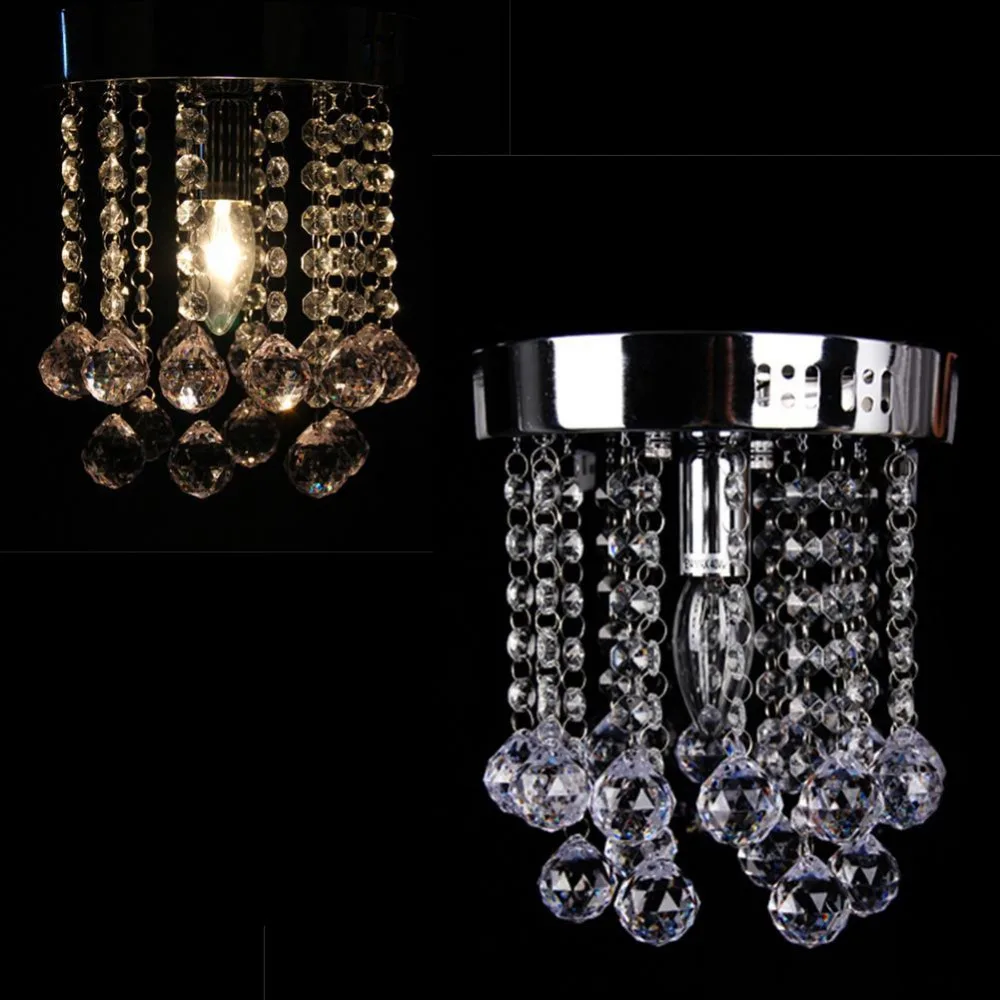 Зонд Блестящий Кристалл капельки Серебро Хром потолочный светильник люстра