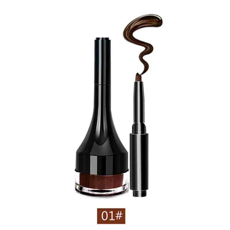 

1pcs Waterproof Eyebrow Gel Pencil Makeup Lock Color Cream 2 Colors Eyebrow Tint Brown 3D Natural Eyebrow Pen With Brush