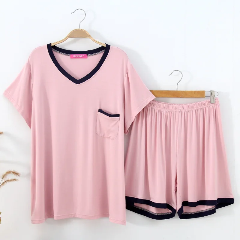 4xl-5xl размера плюс одежда для сна для женщин Пижама короткая спальная одежда пижамный комплект для женщин 1072