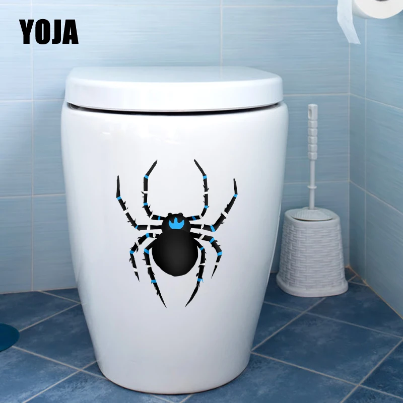 YOJA 18.7X23.6CM мультфильм животных синий белый и черный полосатый паук ручная роспись