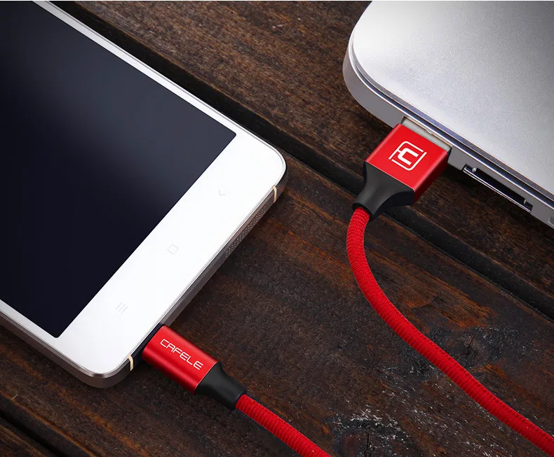 Cafele Micro USB кабель для Xiaomi Redmi 4X зарядный кабель USB Micro USB нейлоновый тканый кабель Micro USB для Xiaomi Redmi 5 Plus