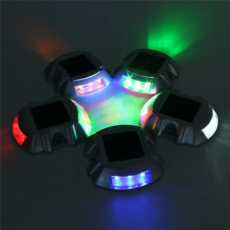 Solar Road Stud Lighting Aluminum 6-LED Outdoor Driveway Dock Path Ground Light Lamp Warm White And etc. | Лампы и освещение