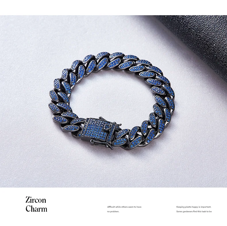 CDE, украшенный кристаллами Swarovski, хип-хоп, циркониевый, Майями, кубинский браслет, хип-хоп ювелирные изделия, браслет-цепочка, ювелирные изделия