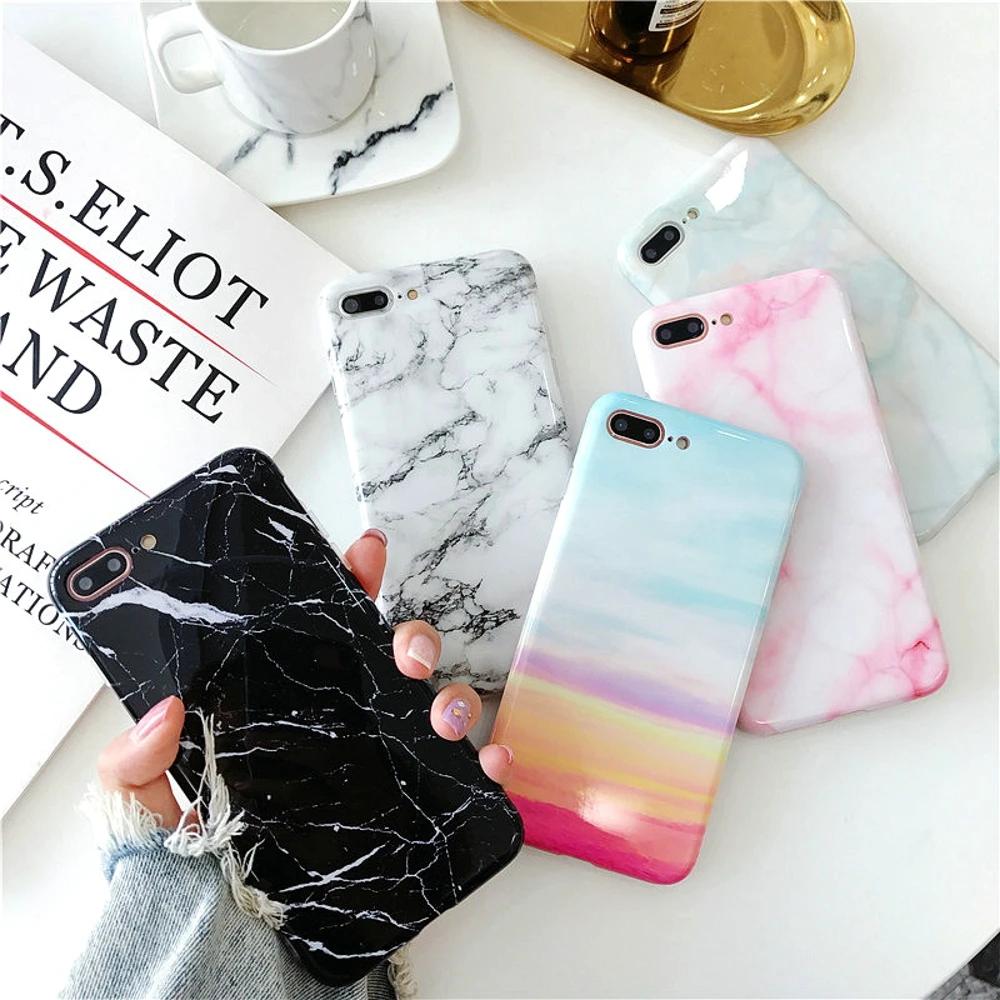 Мраморный чехол для Coque iphone 11 Pro Max 7 XS MAX чехол из мягкого ТПУ задняя крышка для iphone 6 6S 7 8 Plus iphone X XR чехол