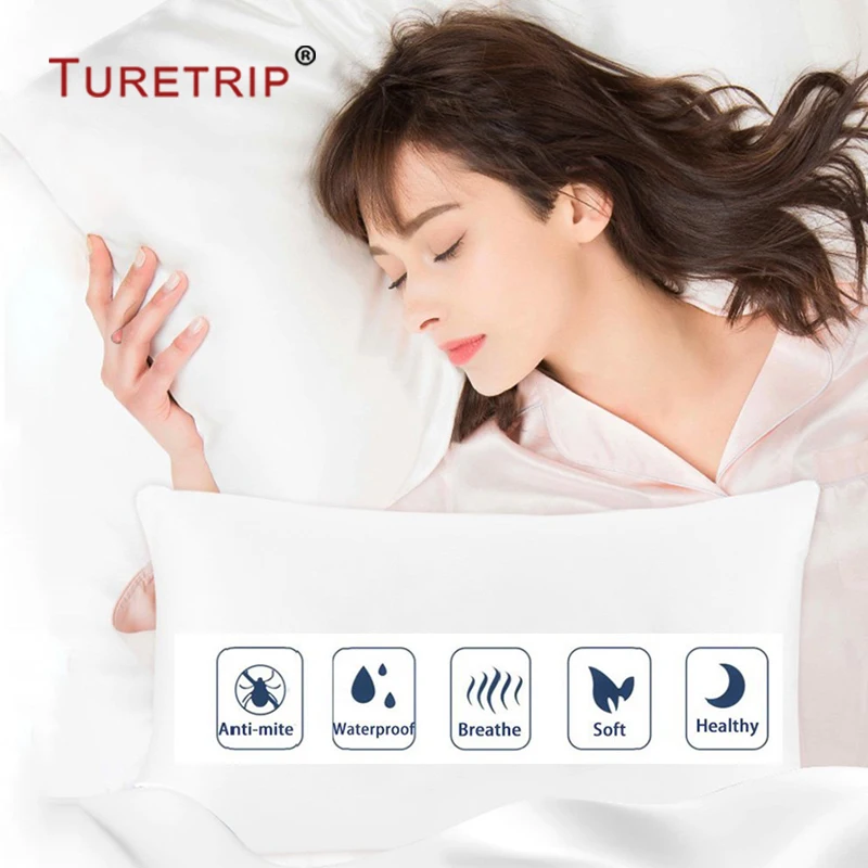 Turetrip 50x70 см цельная Водонепроницаемая Подушка защита от клещей на молнии