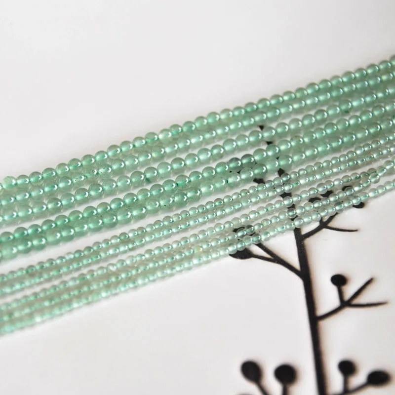 

wholesale natural aventurine green 2mm 3mm 15"/38cm seed beads jewelry making for women DIY